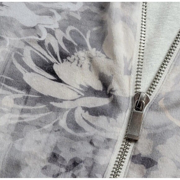 Soft Surroundings Floral Half Zip Long Sleeve Velvet Tunic Popover Top Large - Picture 6 of 8